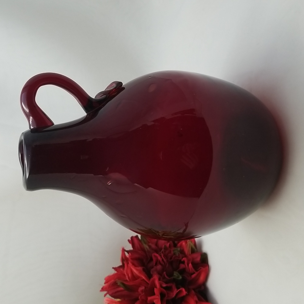 Clevenger Bros. Glassworks Camphor Ruby Jug